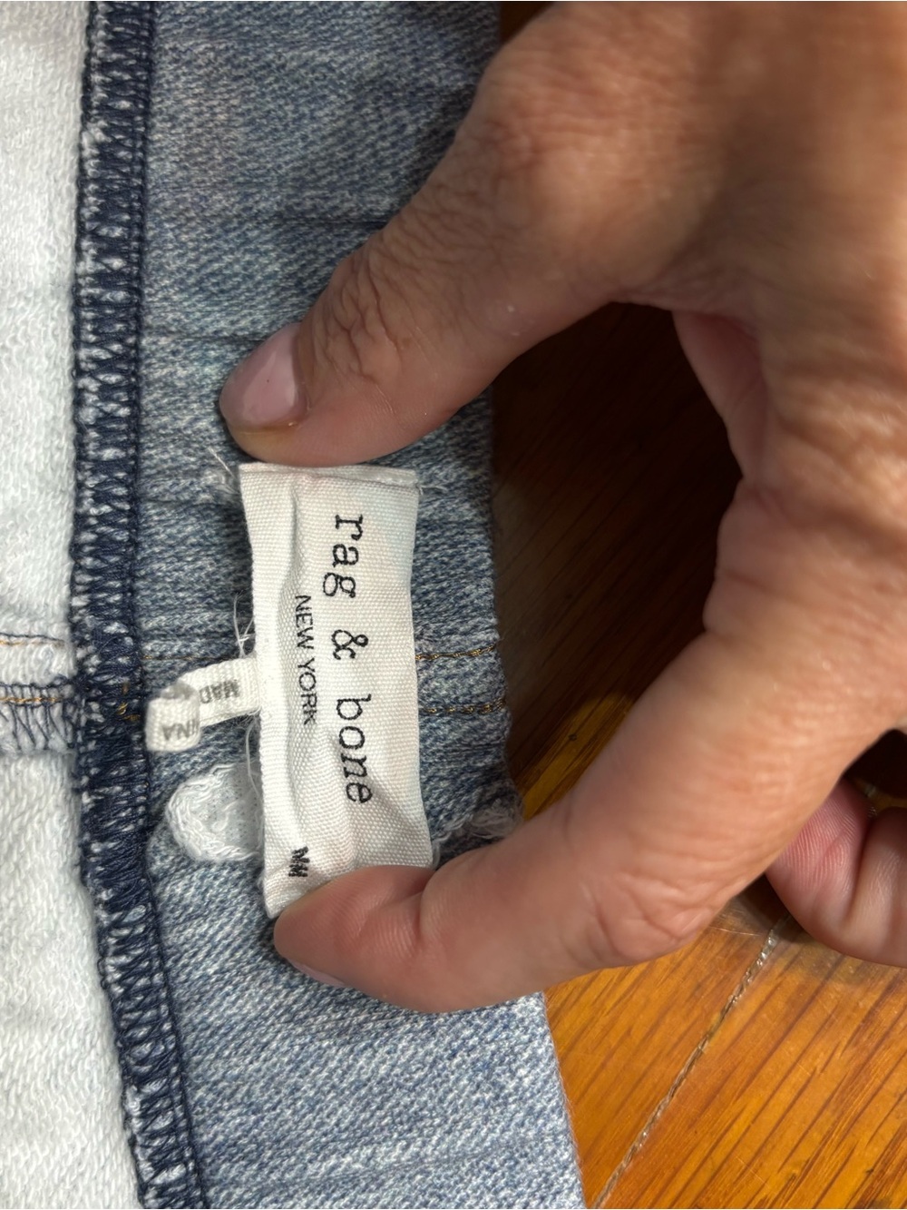 rag & bone Blue Distressed Denim Jean Shorts - Picture 4 of 7